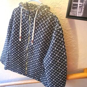 LV Mens Hooded Blue Jean Jacket